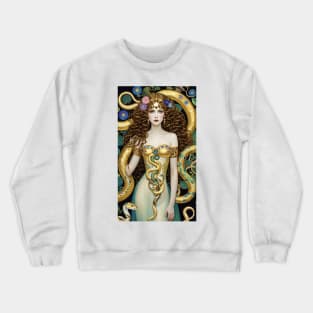 Gustav Klimt's Serpentine Elegance: Women with Graceful Snakes Crewneck Sweatshirt